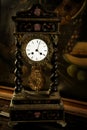 Vintage, antique old clock, oil canvas background Royalty Free Stock Photo