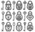 Vintage Antique Old Locks Set Royalty Free Stock Photo