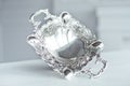 Vintage antique Pedestal Silver Plate Candy Condiment Dish Royalty Free Stock Photo