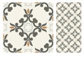 Vintage antique Portuguese seamless design patterns tiles in Vector illustration Royalty Free Stock Photo