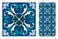 Vintage antique Portuguese seamless design patterns tiles in Vector illustration