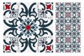 Vintage antique Portuguese seamless design patterns tiles in Vector illustration Royalty Free Stock Photo