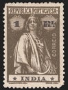 Vintage antique Post Independence stamp PORTUGUESE INDIA 1913-1025