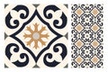 Vintage antique seamless design patterns tiles in Vector illustration Royalty Free Stock Photo