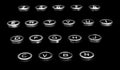 Vintage antique typewriter keys on a black background Royalty Free Stock Photo