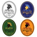 Vintage Antiques Spartan warrior beer bottle labels set