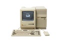 Vintage apple macintosh computer system with keyboard and mouse Royalty Free Stock Photo
