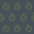 Vintage apple outline polygon pattern Royalty Free Stock Photo