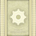 Vintage arabesque pattern background with circle frame