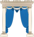 The vintage arch with curtain.