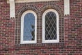 Vintage arched leaded windows