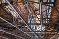 Vintage Architectural industrial background. Ceiling, roof of old factory building
