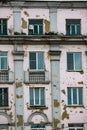 Vintage architecture classic facade of an old building in disrepair Royalty Free Stock Photo