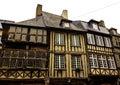 Vintage architecture of Old Town in Dinan, France