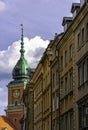Vintage architecture of Old Town with Royal Castle in background in Warsaw, Poland Royalty Free Stock Photo