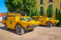 The vintage armored vehicles for the tourist tours, on July 14 in Kamianets-Podilskyi, Ukraine