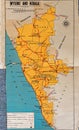 Vintage Art Deco Design Road Map showing Mysore