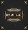 Vintage art deco frame for decorative design Royalty Free Stock Photo