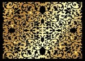 Vintage Art Deco gold floral Pattern. Stylish luxury wedding floral decor stylized like lace-textile. golden elegant damask