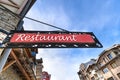 Vintage art deco neon restaurant Royalty Free Stock Photo