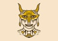 Vintage art illustration of a woman wearing devil mask Royalty Free Stock Photo