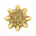 vintage artificial flower made of brass used as wall hanging decor