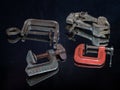 Vintage assorted small Mini C Or G Clamp Studio shot Lokgram