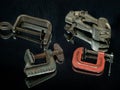 Vintage assorted small Mini C Or G Clamp Studio shot Lokgram