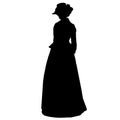 Vintage attractive female silhouette in victorian style