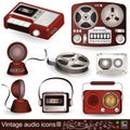 Vintage audio icons 3 Royalty Free Stock Photo