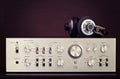 Vintage Audio Stereo Amplifier with Headphones Royalty Free Stock Photo