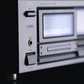 Vintage audio stereo rack with cassette tape deck receiver and s Royalty Free Stock Photo