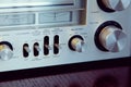 Vintage Audio Stereo Receiver Front Panel Controls Royalty Free Stock Photo