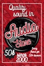 Vintage audio store poster Royalty Free Stock Photo