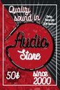 Vintage audio store poster Royalty Free Stock Photo