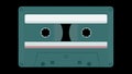 Vintage audio tape animation. 4k retro clip. Musicassette