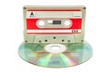 Vintage audio tape on CD Royalty Free Stock Photo