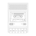 Vintage audio tape recorder vector illustration Royalty Free Stock Photo