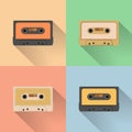 Vintage audio tapes icon, retro style, vector illustration