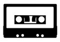 Vintage audiocassette black and white icon