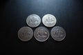 Vintage Australian Silver Coins. Royalty Free Stock Photo