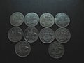 Vintage Australian Silver Coins. Royalty Free Stock Photo