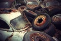 Vintage Auto Graveyard Royalty Free Stock Photo