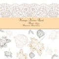 Vintage Autumn lace card Royalty Free Stock Photo