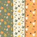 Vintage autumn leaves seamless pattern background. Royalty Free Stock Photo