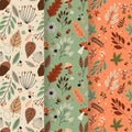 Vintage autumn leaves seamless pattern background. Royalty Free Stock Photo