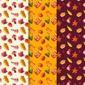 Vintage autumn leaves seamless pattern background. Royalty Free Stock Photo