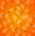 Vintage autumn leaves seamless pattern background. Royalty Free Stock Photo