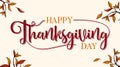 Vintage autumn vector design letter `Happy Thanksgiving Day` for greeting card or banner Royalty Free Stock Photo