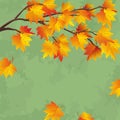 Vintage autumn wallpaper, leaf fall background